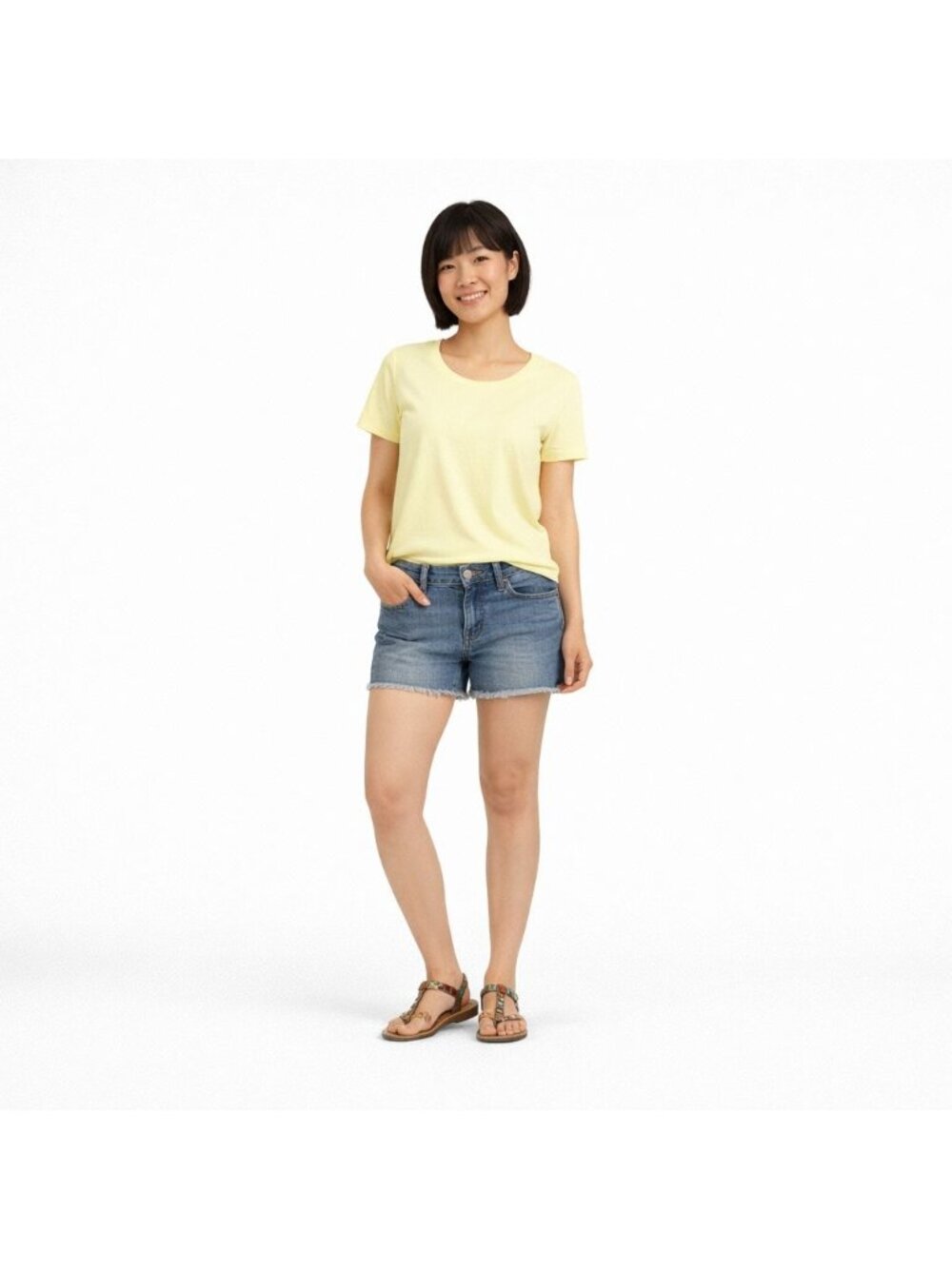 Seven 7 Frayed Hem Denim Shorts Size 6 Light Wash Casual Summer Style